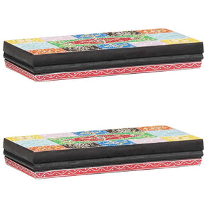 Mehrfarbiges Wandregal Mango Massivholz 40x20x6 cm