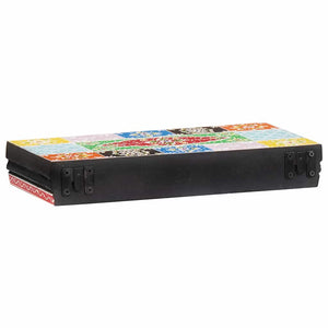 Mehrfarbiges Wandregal Mango Massivholz 40x20x6 cm