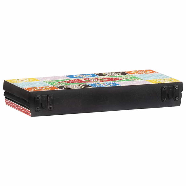 Mehrfarbiges Wandregal Mango Massivholz 40x20x6 cm