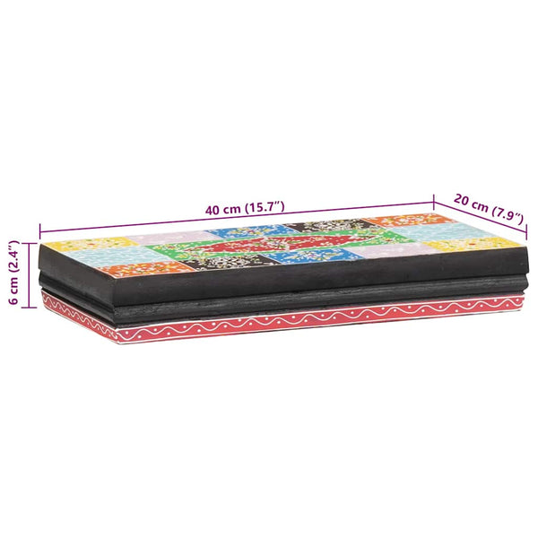 Mehrfarbiges Wandregal Mango Massivholz 40x20x6 cm