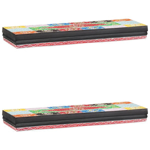 Mehrfarbiges Wandregal Mango Massivholz 60cm