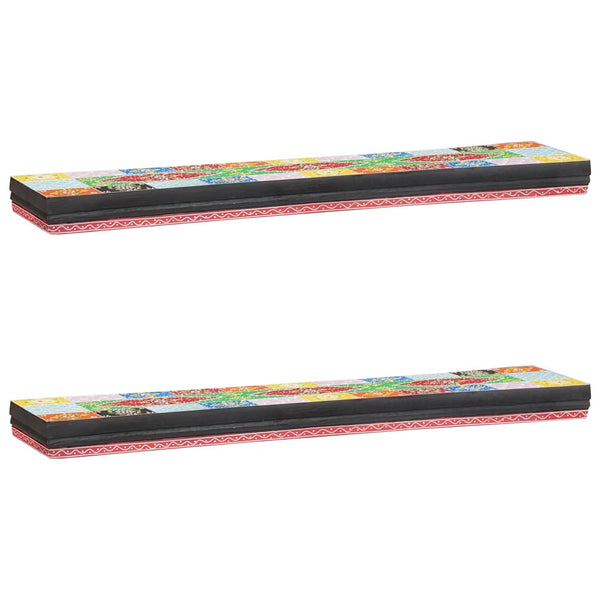 Mehrfarbiges Wandregal Mango Massivholz 100cm