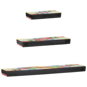 Mehrfarbige Wandregale, 3er-Set, Mango Massivholz