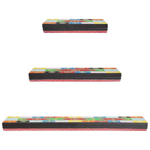 Mehrfarbige Wandregale, 3er-Set, Mango Massivholz
