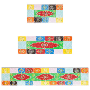 Mehrfarbige Wandregale, 3er-Set, Mango Massivholz