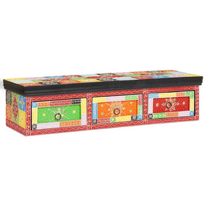 Mehrfarbiger TV-Schrank Mango Massivholz 100cm