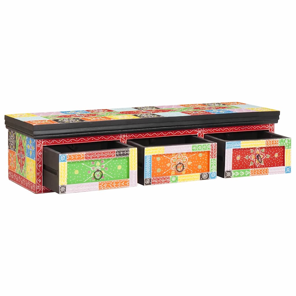 Mehrfarbiger TV-Schrank Mango Massivholz 100cm