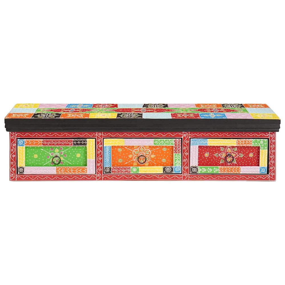 vidaXL Meuble TV multicolore 100 x 30 x 24 cm Bois de manguier massif