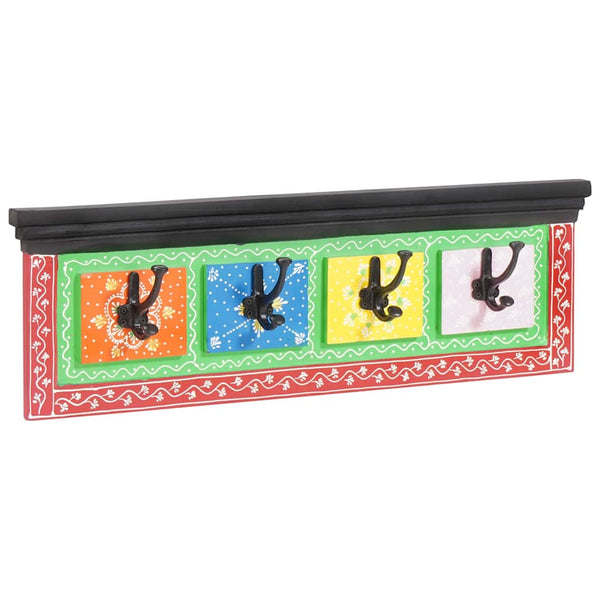 Schwarzer Garderobenständer Mango Massivholz 80cm