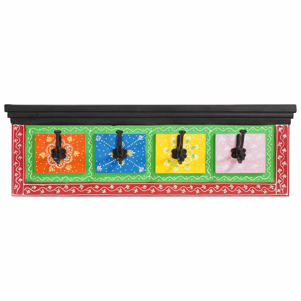 Schwarzer Garderobenständer Mango Massivholz 80cm