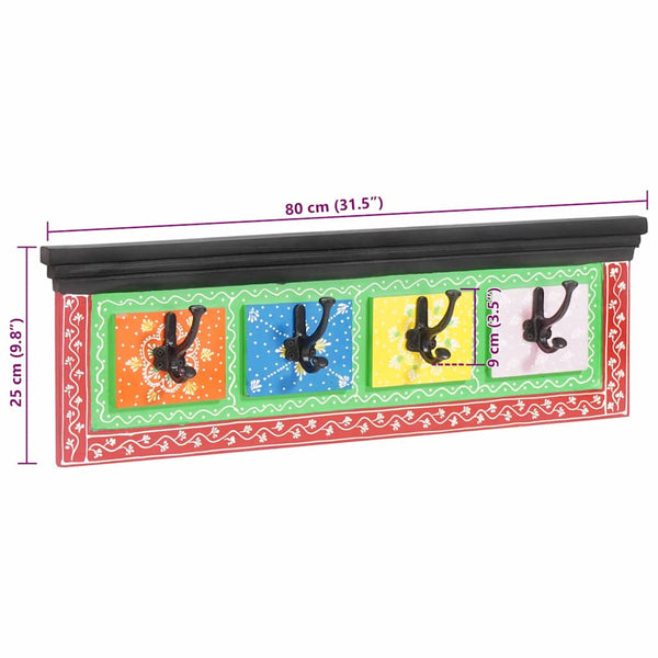 Schwarzer Garderobenständer Mango Massivholz 80cm