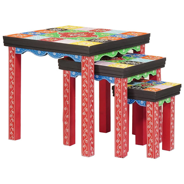vidaXL Square Table 3 pcs Multicolour