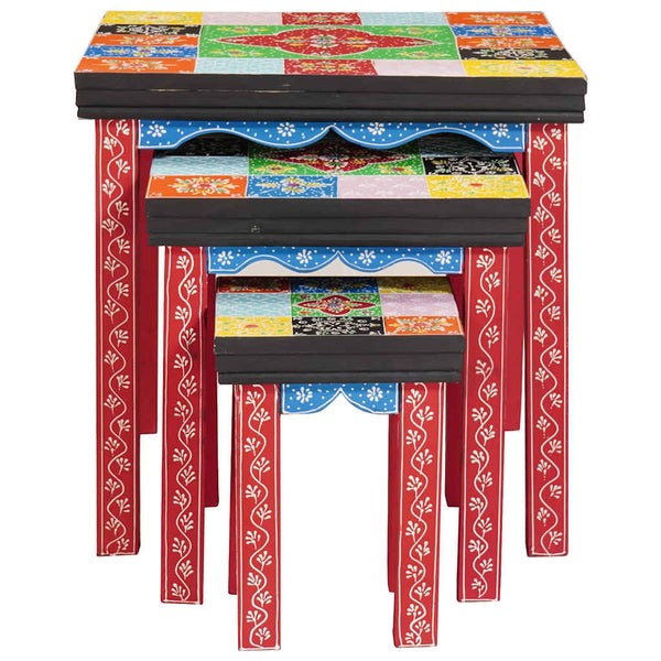 vidaXL Square Table 3 pcs Multicolour