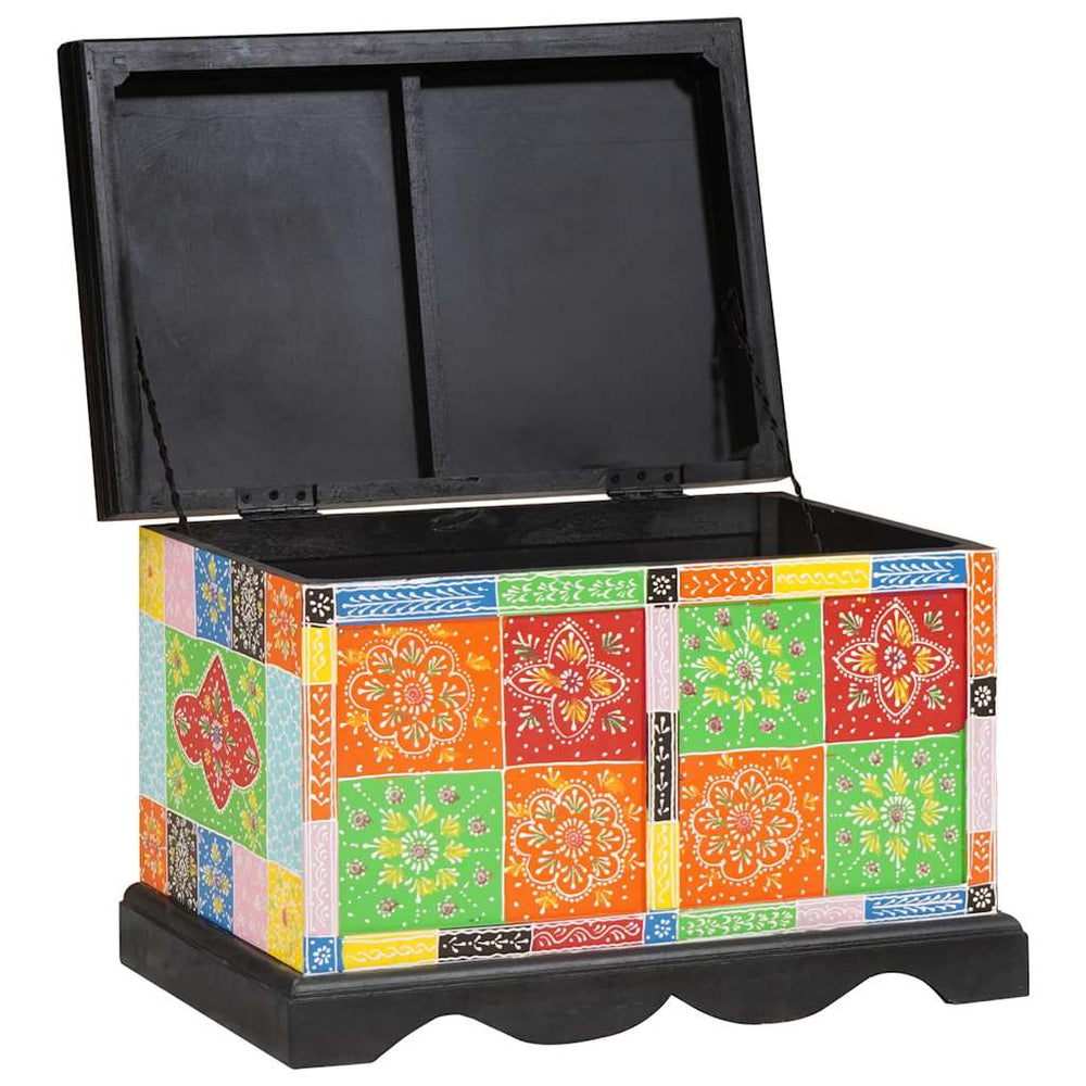 vidaXL Boîte de rangement multicolore 60 x 40 x 40 cm Bois de manguier massif