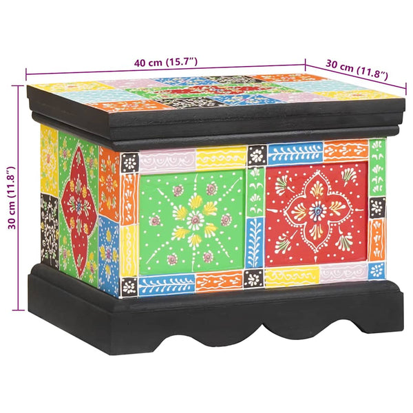 Mehrfarbige Aufbewahrungsbox Mango Massivholz 40x30x30
