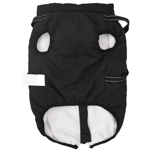 Wasserdichter Hundemantel mit Geschirr, reflektierend, Schwarz L48