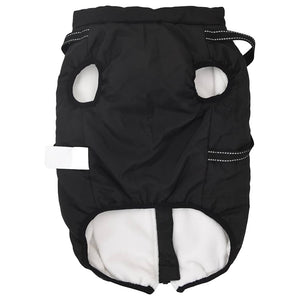 Wasserdichter Hundemantel mit Geschirr Schwarz L52