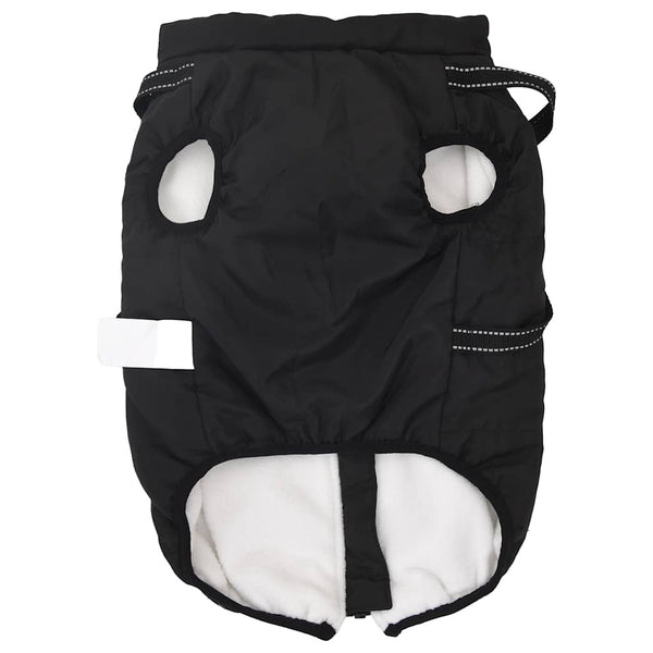 Wasserdichter Hundemantel mit Geschirr Schwarz L68
