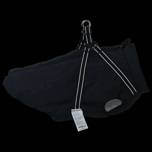 Wasserdichter Hundemantel mit Geschirr Schwarz L68