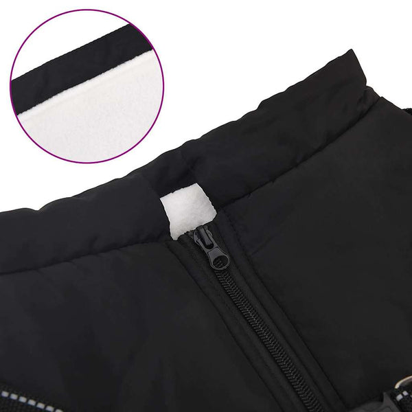 Wasserdichter Hundemantel mit Geschirr Schwarz L68