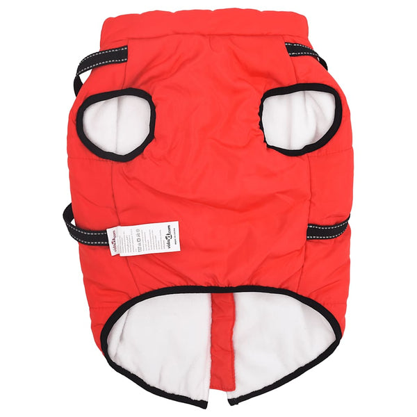 Wasserdichter Hundemantel mit Geschirr Rot L48
