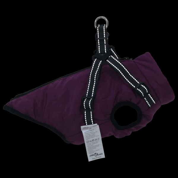 Wasserdichter Hundemantel mit Geschirr Lila