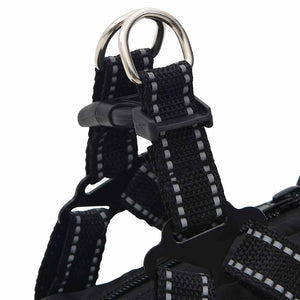 Wasserdichter Hundemantel mit Geschirr Schwarz L36