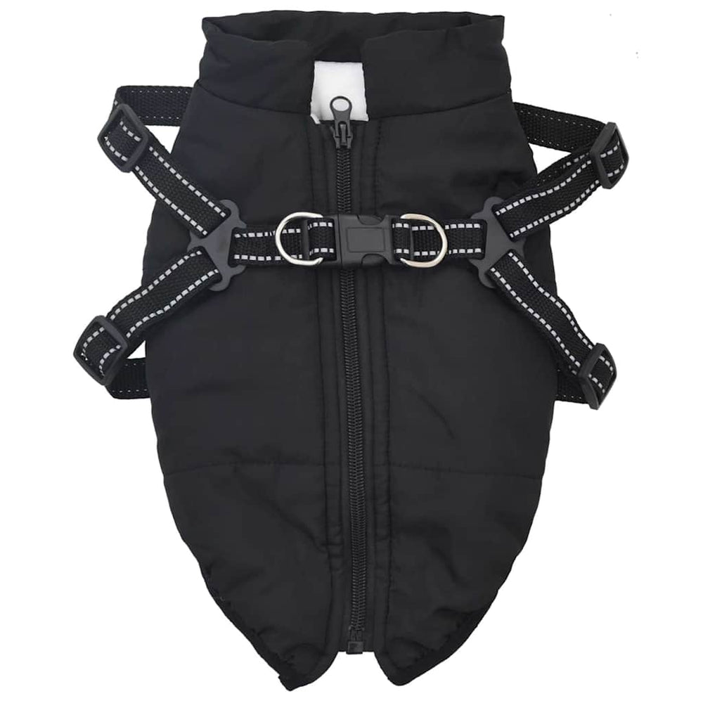 Wasserdichter Hundemantel mit Geschirr Reflektierend Schwarz L40