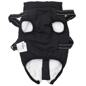 Wasserdichter Hundemantel mit Geschirr Reflektierend Schwarz L40
