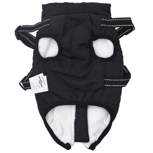 Wasserdichter Hundemantel mit Geschirr Reflektierend Schwarz L40