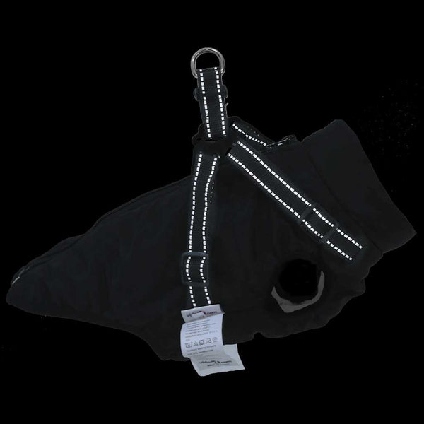 Wasserdichter Hundemantel mit Geschirr Reflektierend Schwarz L40