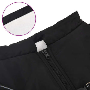 Wasserdichter Hundemantel mit Geschirr Schwarz L44