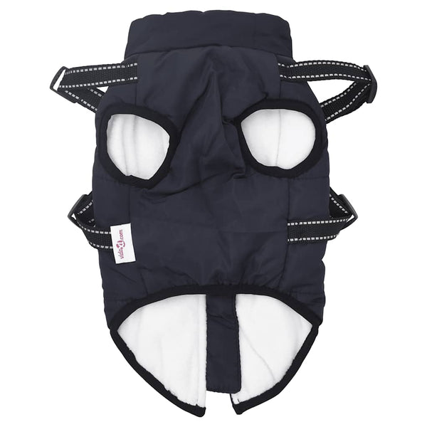 Hundemantel mit Geschirr Wasserdicht Marineblau L24