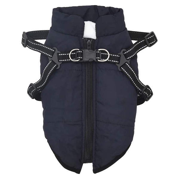 Hundemantel mit Geschirr Wasserdicht Marineblau