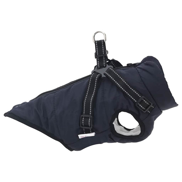 Hundemantel mit Geschirr Wasserdicht Marineblau