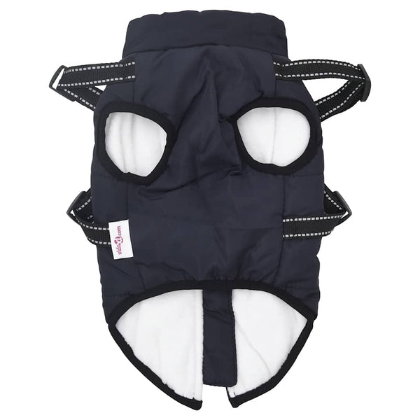 Hundemantel mit Geschirr Wasserdicht Marineblau
