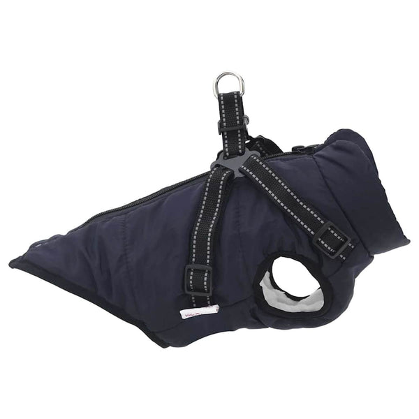 Hundemantel mit Geschirr Wasserdicht Marineblau L36