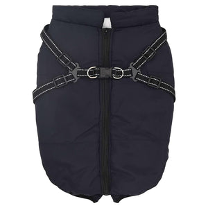 Hundemantel mit Geschirr Marineblau L44