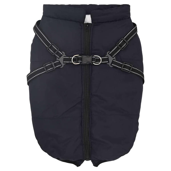 Hundemantel mit Geschirr Marineblau L44