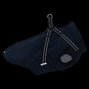 Hundemantel mit Geschirr Marineblau L44