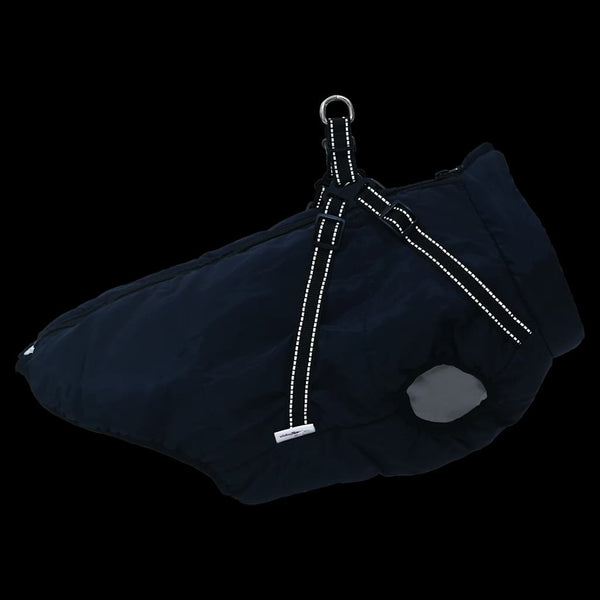 Hundemantel mit Geschirr Marineblau L44