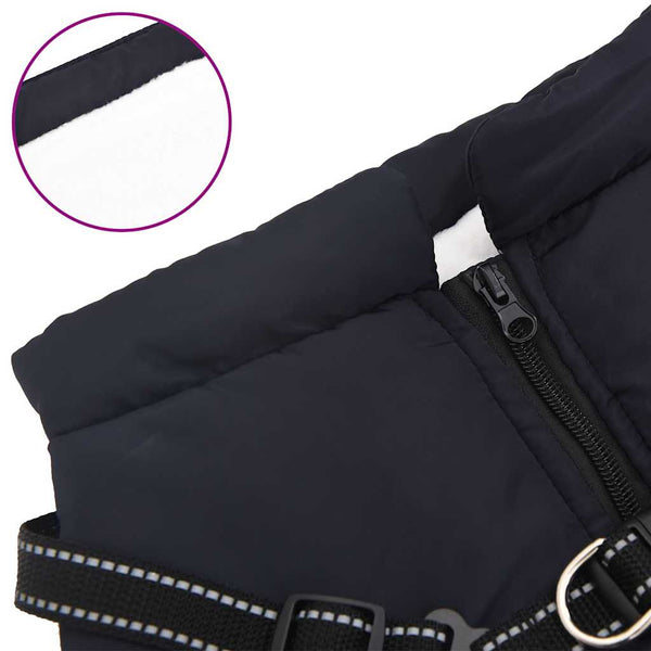 Hundemantel mit Geschirr Marineblau L44