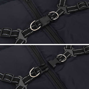 Hundemantel mit Geschirr Marineblau L44