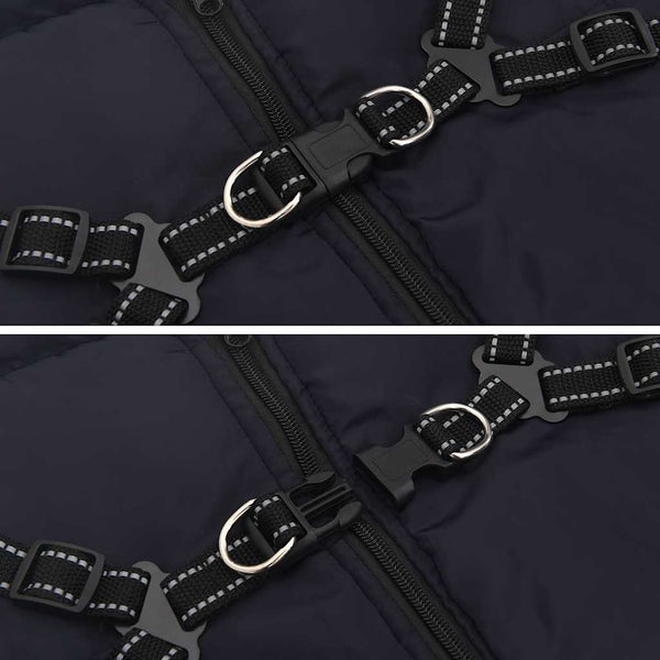 Hundemantel mit Geschirr Marineblau L44