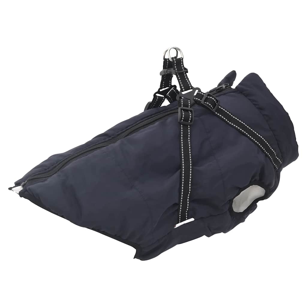 Hundemantel mit Geschirr Wasserdicht Marineblau L48