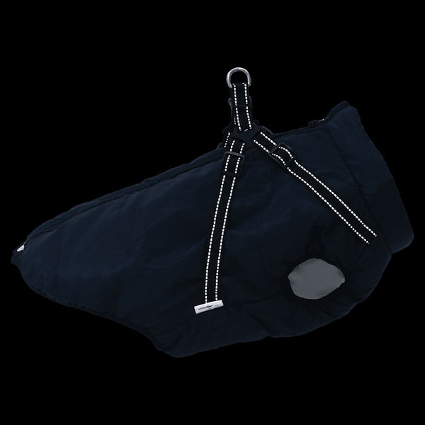 Hundemantel mit Geschirr Wasserdicht Marineblau L48