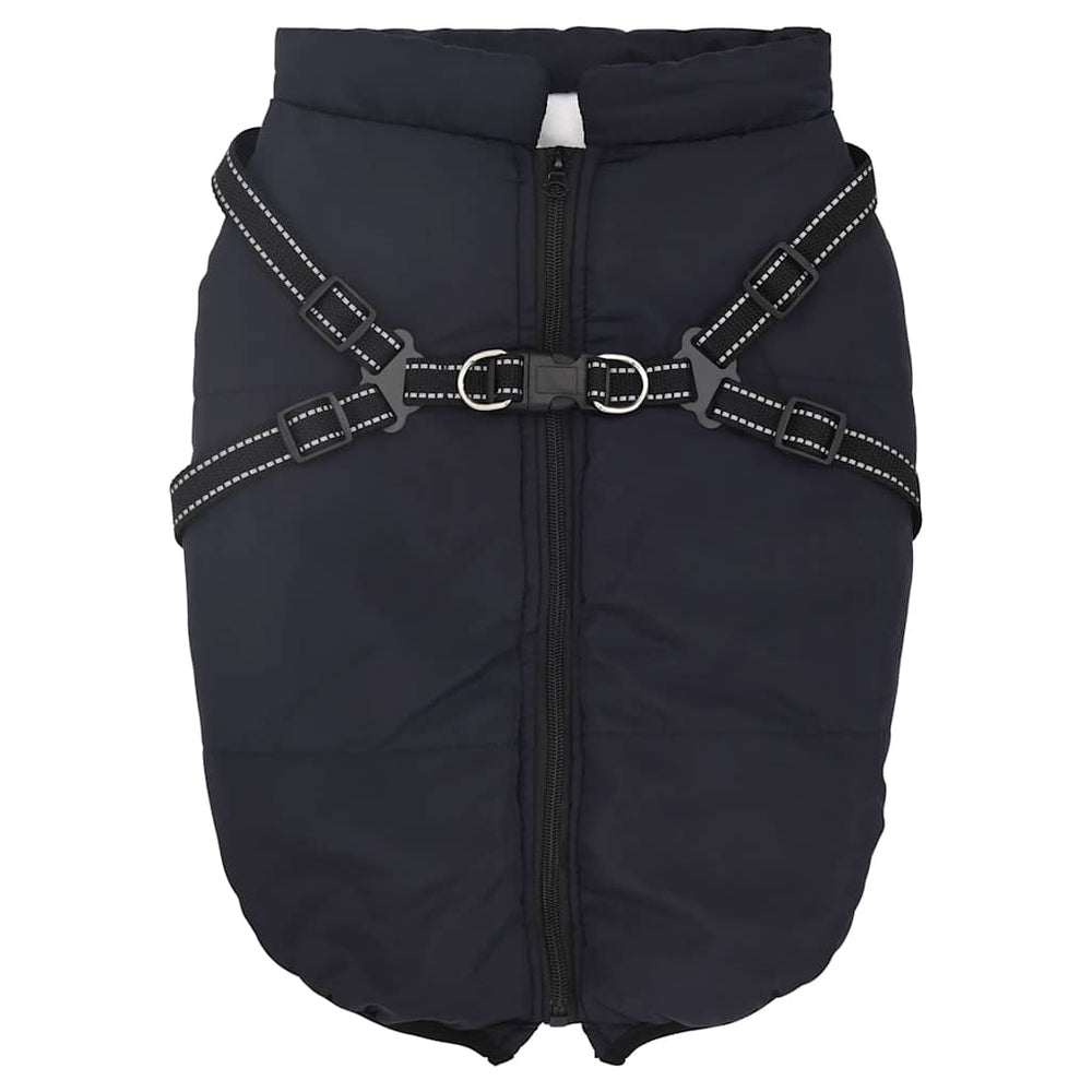 Wasserdichter Hundemantel mit Geschirr Marineblau L52