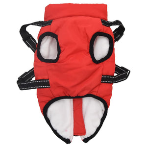 Hundemantel mit Geschirr Rot L28