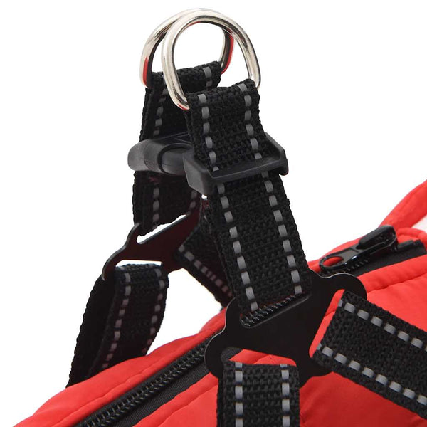Hundemantel mit Geschirr Rot L28