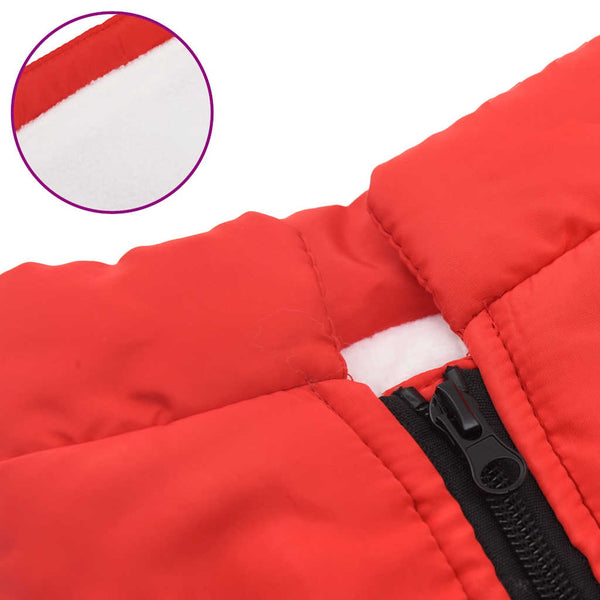 Wasserdichter Hundemantel mit Geschirr Rot L36
